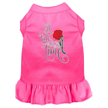 Timeless Tale Screen Print Dog Dress Bright Pink 4X