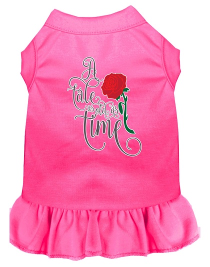 Timeless Tale Screen Print Dog Dress Bright Pink 4X