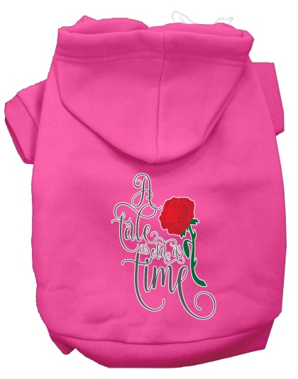 Timeless Tale Screen Print Dog Hoodie Bright Pink L