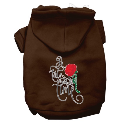 Timeless Tale Screen Print Dog Hoodie Brown L