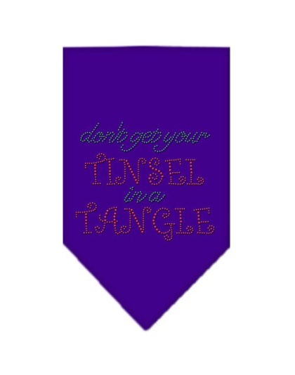 Tinsel in a Tangle Rhinestone Bandana Purple Large