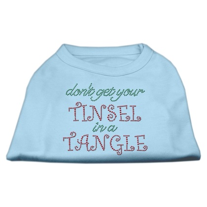 Tinsel in a Tangle Rhinestone Dog Shirt Baby Blue Lg