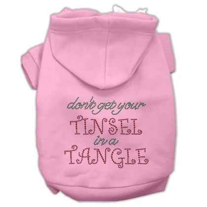 Tinsel in a Tangle Rhinestone Hoodies Pink L