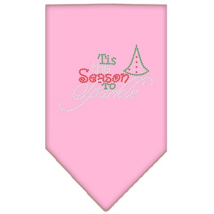 Tis the Season to Sparkle Rhinestone Bandana Light Pink Large