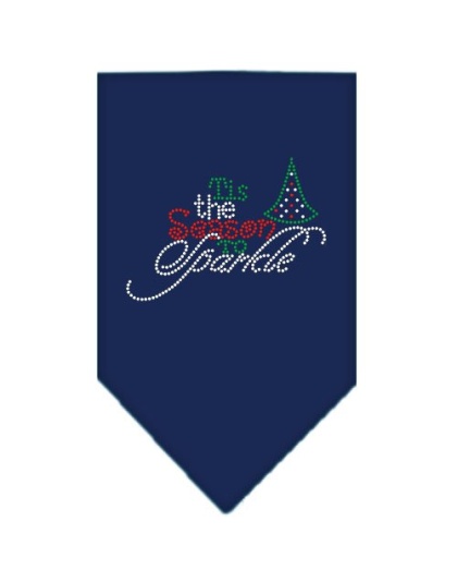 Tis the Season to Sparkle Rhinestone Bandana Navy Blue large