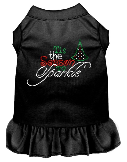 Tis the Season to Sparkle Rhinestone Dog Dress Black 4X