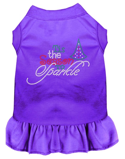 Tis the Season to Sparkle Rhinestone Dog Dress Purple 4X