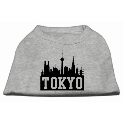 Tokyo Skyline Screen Print Shirt Grey Lg