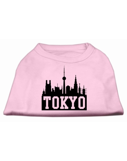 Tokyo Skyline Screen Print Shirt Light Pink Lg