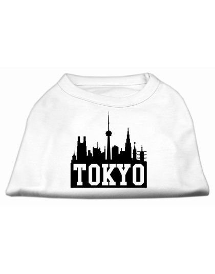 Tokyo Skyline Screen Print Shirt White Lg