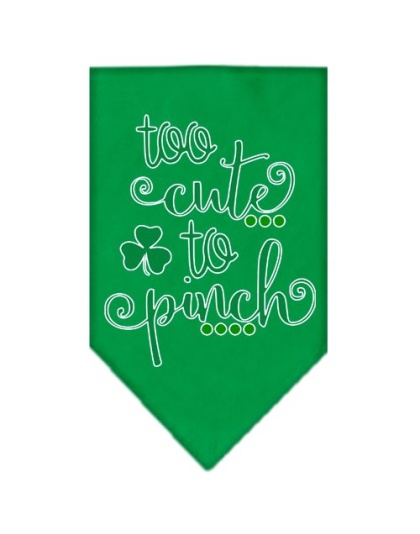 Too Cute to Pinch Screen Print Bandana Emerald Green Large