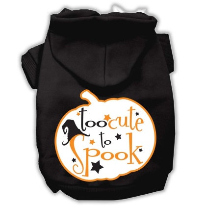 Too Cute to Spook Screenprint Hoodie Black L