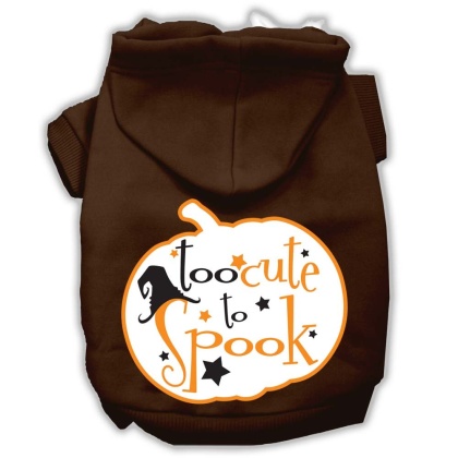 Too Cute to Spook Screenprint Hoodie Brown L