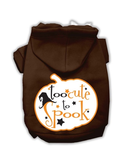 Too Cute to Spook Screenprint Hoodie Brown XS