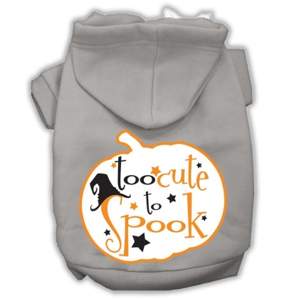 Too Cute to Spook Screenprint Hoodie Grey L