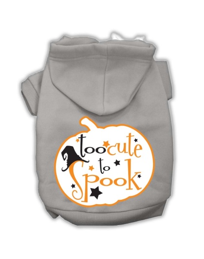 Too Cute to Spook Screenprint Hoodie Grey XS