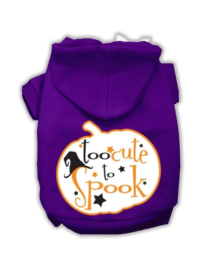 Too Cute to Spook Screenprint Hoodie Purple L