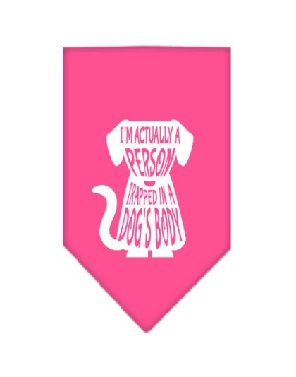 Trapped Screen Print Bandana Bright Pink Large