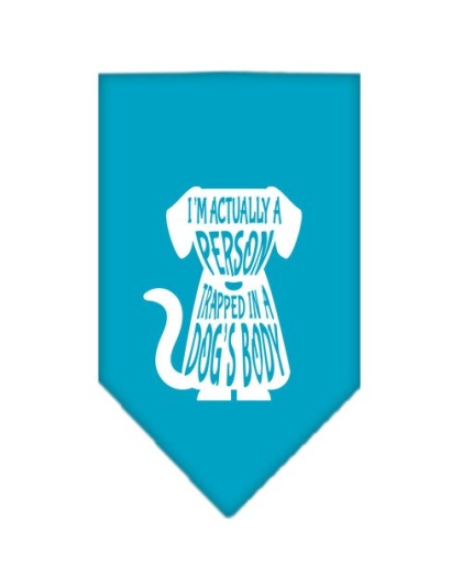 Trapped Screen Print Bandana Turquoise Large