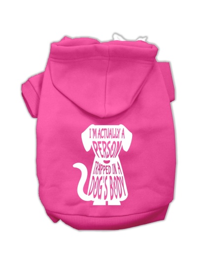 Trapped Screen Print Pet Hoodies Bright Pink Size Lg
