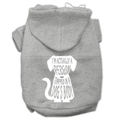 Trapped Screen Print Pet Hoodies Grey Size Lg