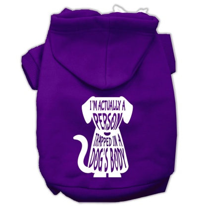 Trapped Screen Print Pet Hoodies Purple Size Lg