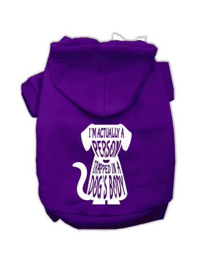 Trapped Screen Print Pet Hoodies Purple Size Lg