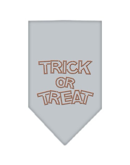 Trick or Treat Rhinestone Bandana Grey Large