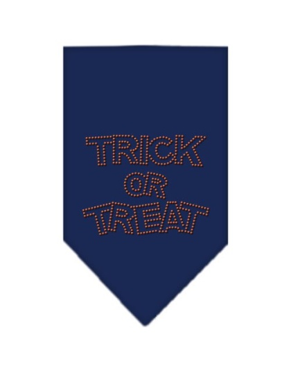 Trick or Treat Rhinestone Bandana Navy Blue large