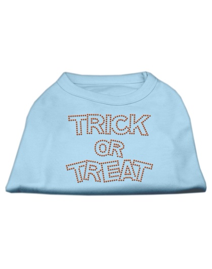 Trick or Treat Rhinestone Shirts Baby Blue L