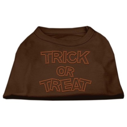 Trick or Treat Rhinestone Shirts Brown Lg