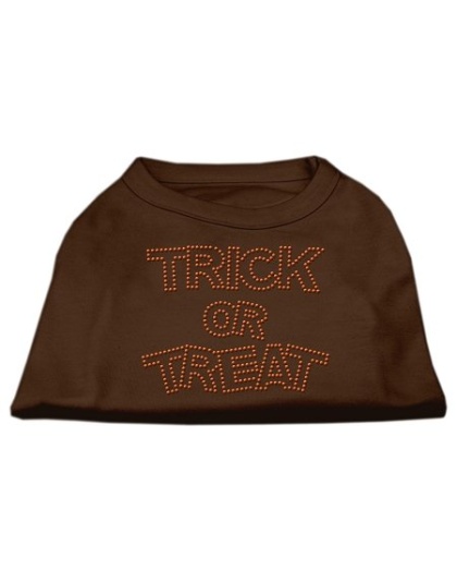 Trick or Treat Rhinestone Shirts Brown Lg