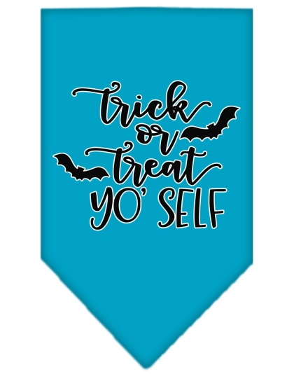 Trick or Treat Yo' Self Screen Print Bandana Turquoise Large