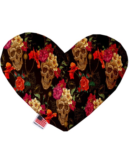 Tropical Skulls 6 Inch Heart Dog Toy