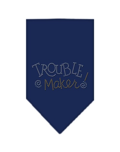 Trouble Maker Rhinestone Bandana Navy Blue large