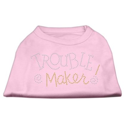 Trouble Maker Rhinestone Shirts Light Pink L