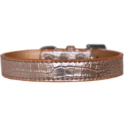 Tulsa Plain Croc Dog Collar Copper Size 12