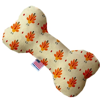 Turkey Trot 10 Inch Canvas Bone Dog Toy