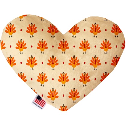 Turkey Trot 6 Inch Canvas Heart Dog Toy