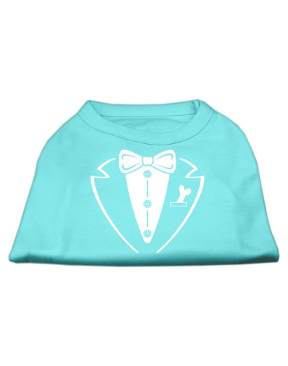 Tuxedo Screen Print Shirt Aqua Lg