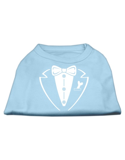 Tuxedo Screen Print Shirt Baby Blue Lg