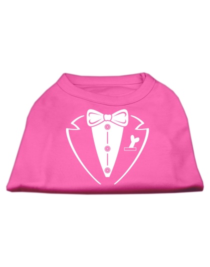 Tuxedo Screen Print Shirt Bright Pink Lg