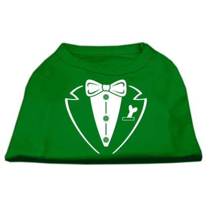 Tuxedo Screen Print Shirt Emerald Green Lg