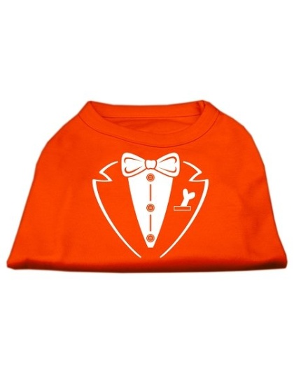 Tuxedo Screen Print Shirt Orange Lg