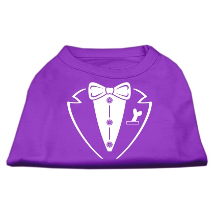 Tuxedo Screen Print Shirt Purple Lg