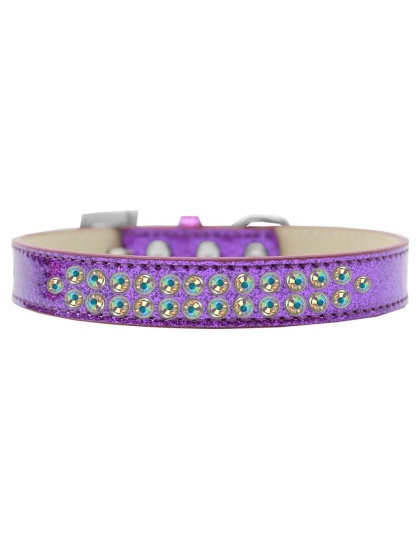 Two Row AB Crystal Size 12 Purple Ice Cream Dog Collar