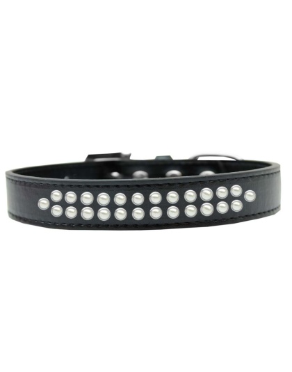 Two Row Pearl Size 12 Black Dog Collar