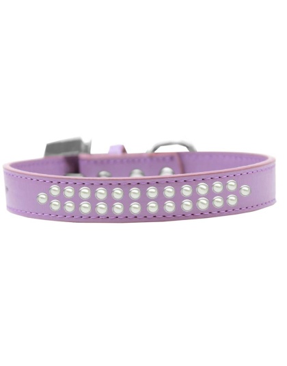 Two Row Pearl Size 12 Lavender Dog Collar