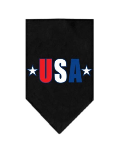 USA Star Screen Print Bandana Black Large