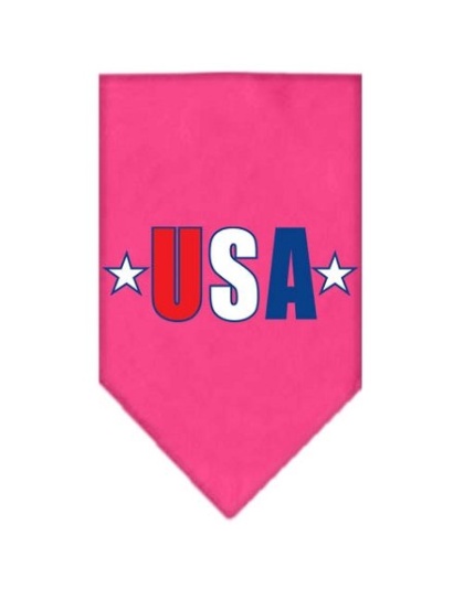 USA Star Screen Print Bandana Bright Pink Large